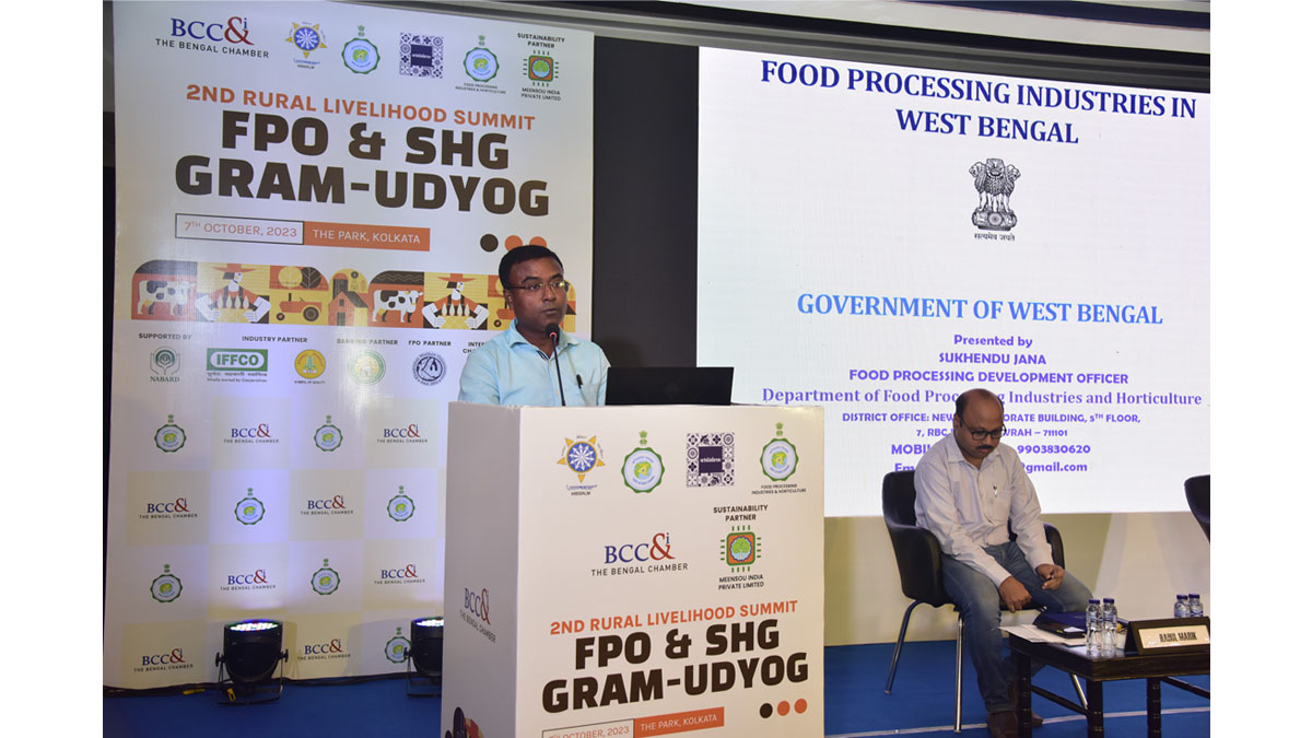 Shri Sukhendu Jana, Food Processing Development Officer, Department of FPI&H, GoWB addressing the audience