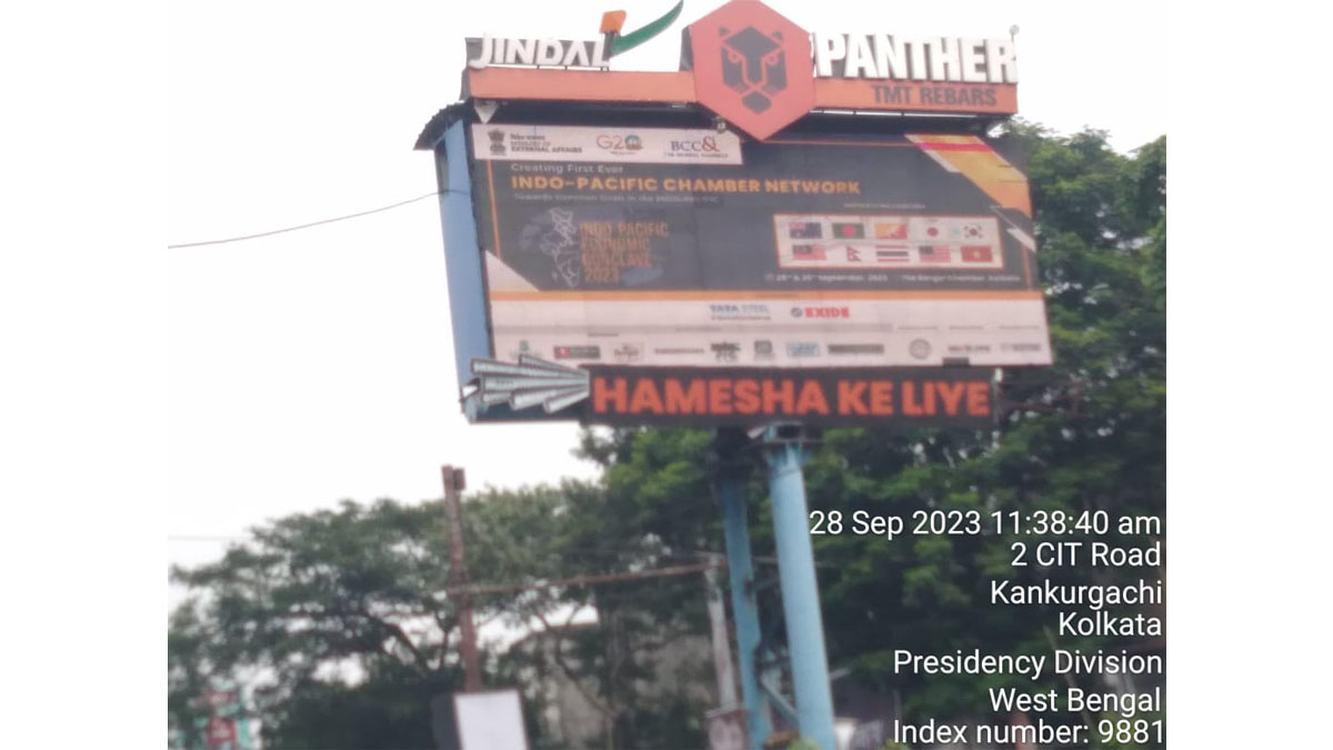 Branding of Indo-Pacific Economic Conclave across Kolkata.