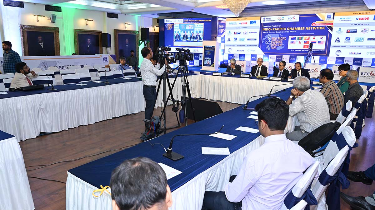 Press meet for the presentation of the Common Charter on Day 1 of Indo-Pacific Economic Conclave, 28th September 2023.