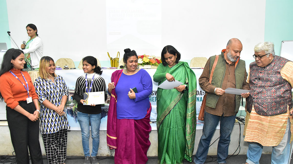 Students representation from various colleges at the Inter-College Meet and Debate on “Swami Vivekananda- A Herald for Sustainable Tourism on 9th January 2024 at Scottish Church College.