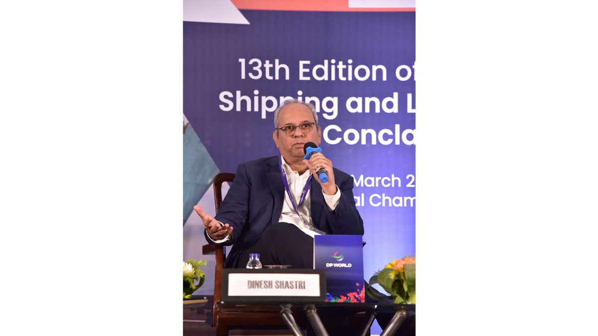 Session Chairperson Mr Dinesh Shastri, Managing Director, TM International Logistics Limited (TMILL) conducted the Technical Session II on “Golden Period of Logistics in East and North East” of the 13th edition of the Annual Shipping and Logistics Conclave 2024, in the presence of Mr. Adhip Nath Palchaudhuri, Director Service Business, Balmer Lawrie & Co. Ltd. ; Mr. Shantanu Verma, Chief - Shipping Services, Tata Steel Limited ; Mr. Sudip Kumar Dey, Honorary Secretary, Federation of Freight Forwarders' Associations in India; Ms Nivedita Ghosh, Senior Manager Outbound and Coastal Shipping at Tata Steel Group, on Friday, 15th March 2024, at the W M Hall, The Chamber premises.