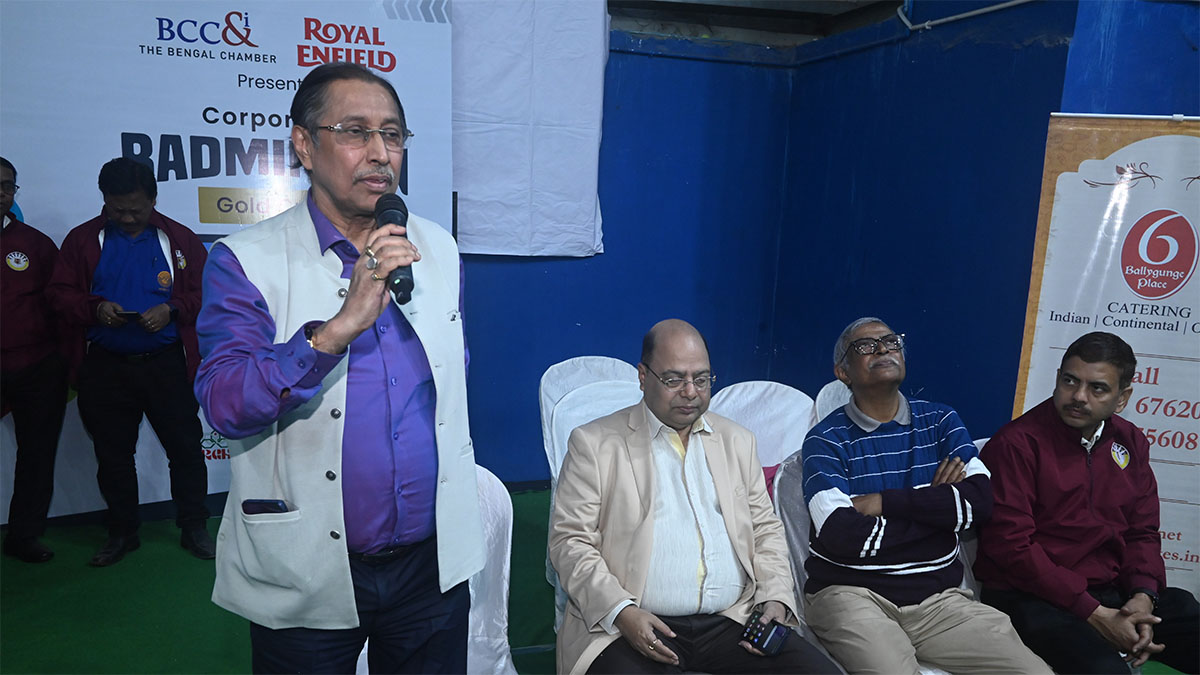 Mr. Sekhar Biswas, Hony General Secy, West Bengal Badminton Association, Vice President and Chairman-Tournament Committee, Badminton Association of India during the inaugural ceremony