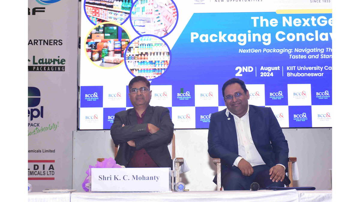 Mr. Ronojoy Basu, Chairman, The Next Gen Packaging Committee, BCC&I & Area Sales Manager, Middle East & South East Asia, Emerson + Renwick Group in conversation with Shri K C Mohanty, ED, IPICOL, Govt. of Odisha