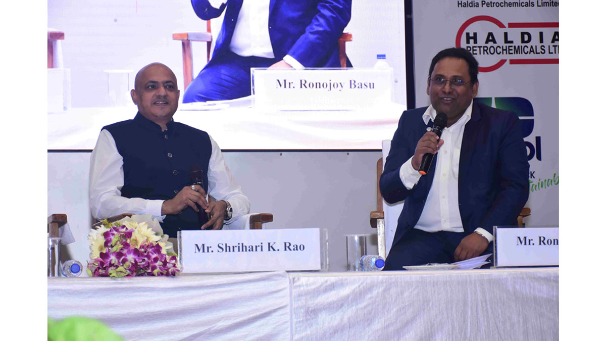 Mr. Shrihari K. Rao, President - AMESA Region, EPL Ltd.  in discussion with Mr. Ronojoy Basu, Chairman, The Next Gen Packaging Committee, BCC&I & Area Sales Manager, Middle East & South East Asia, Emerson + Renwick Group during the Fireside Chat on “New Age Packaging & Printing: Technology, Trends, Design and Cross Border Standards”