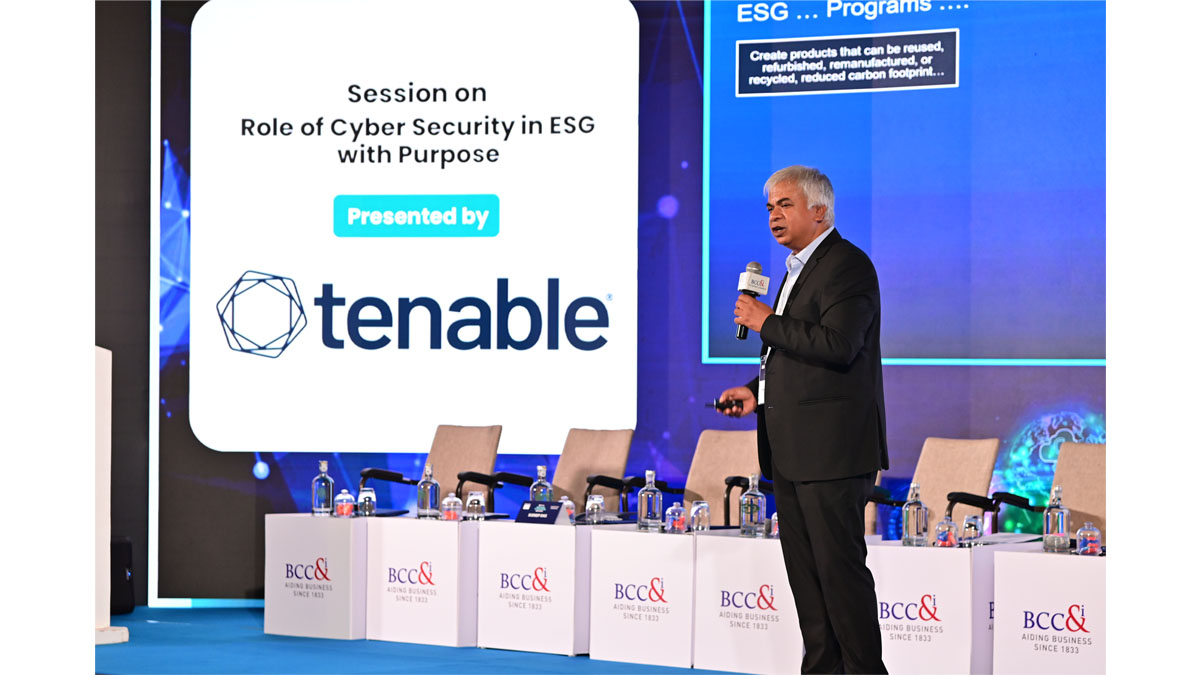 Mr. Sudeep Das, Head SE, India & SAARC, Tenable India during his session on Role of Cyber Security in ESG, presented by Tenable