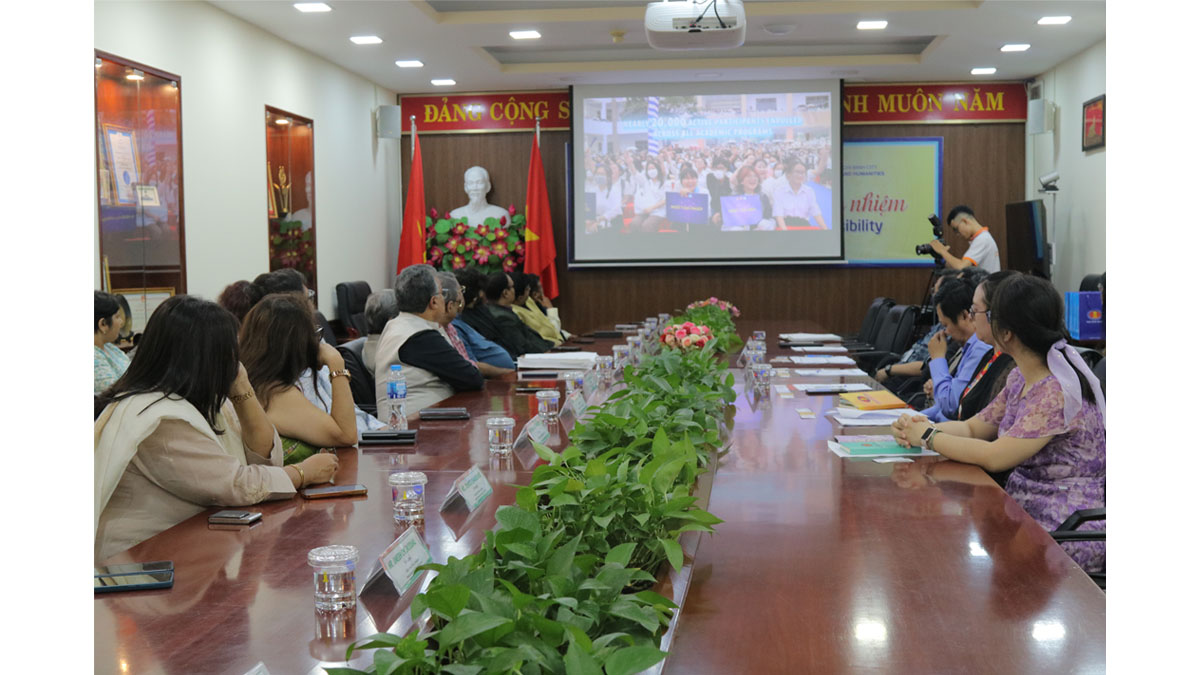 Meeting in progress at The University of Social Sciences and Humanities (HCMUSSH) – HCMC