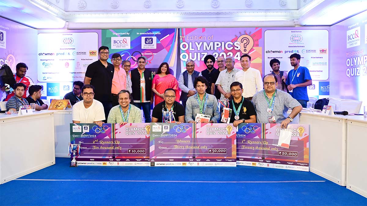 The Winners with the dignitaries- Mr. Gautam Ray, President, BCC&I and President – Corporate, RPSG Group; Ms. Baishali Dalmiya, Director, M L Dalmiya & Co. Ltd.; Mr. Simarpreet Singh, Director, JIS Group and Chairperson, Youth Impact Committee, BCC&I ; Mr. Tanmoy Banerjee, Director, RT Network Solutions Pvt Ltd; Mr. Rajeev Bhatia , AGM, Shrachi Sports Ventures LLP; Mr. Charanpreet Singh, Co-Founder and Director, Praxis Business School Foundation; Mr. Indrajit Sanyal, Head of Service Delivery Unit Cloud & NFV Infrastructure, Business Unit Digital Services, Ericsson and Member, IT Committee, BCC&I ; Mr. Sanjay Prasad, Partner, CIOAdvisory.ai and Member, IT Committee, BCC&I