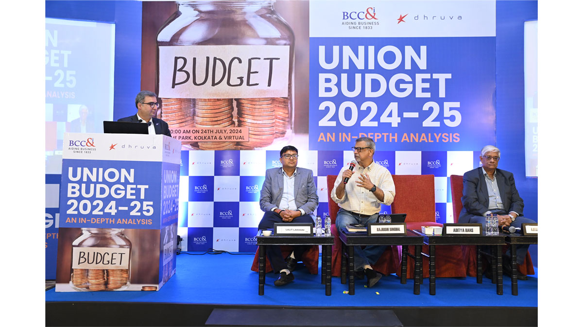 Panel Discussion on Union Budget 2024-25 in progress : Moderator : Mr. Aditya Hans, Partner, Dhruva Advisors LLP, Panelists : Mr. Lalit Lakhani, Director, ASL Plastic Private Limited, Mr. Rajrishi Singhal, Sr Journalist & Author, Dr. Ajitava Ray Chaudhuri, Emeritus Professor and HoD, Economics, Adamas University, Former Professor, Head and Coordinator, Centre for Advanced Studies, Department of Economics and Former Dean, Faculty of Arts, Jadavpur University