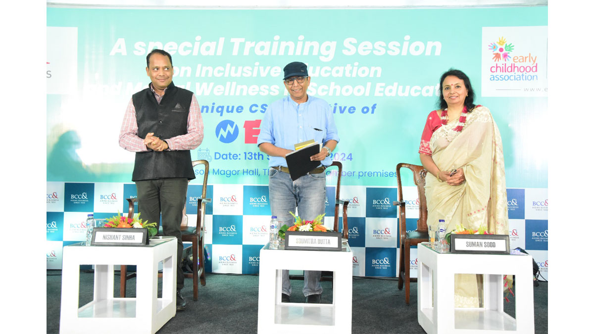 Inaugural Session (From L-R) Mr. Nishnat Sinha, Head CSR, Exide Industries Ltd.; Dr. Soumitra Dutta, Senior Consultant, Paediatrician; Ms. Suman Sood, Director & Principal, B.D.Memorial Jr School; Advisor, BDM International & IVWS ; National Core Committee Member, Early Childhood Association.