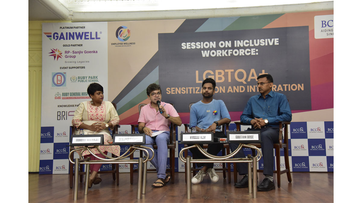 Session on Legal Framework and Policies (From L-R)  Ms. Srimoyee Mukherjee, Advocate, Calcutta High Court; Dr. Debjyoti Ghosh, Human Rights Lawyer & Professor, University of the Free State, South Africa (Moderator); Mr. Kushal Roy, one of the Big Four Consulting Firms; and Mr. Goutam Bose, Zonal Key Accounts Manager, Servier India
