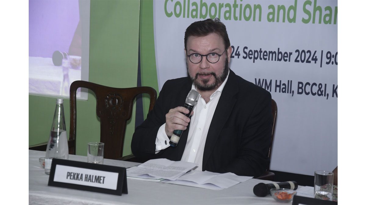 Mr. Pekka Halmet, Chairman, British & Commonwealth Chamber of Commerce, Finland (B3CF) during his speech at the Workshop