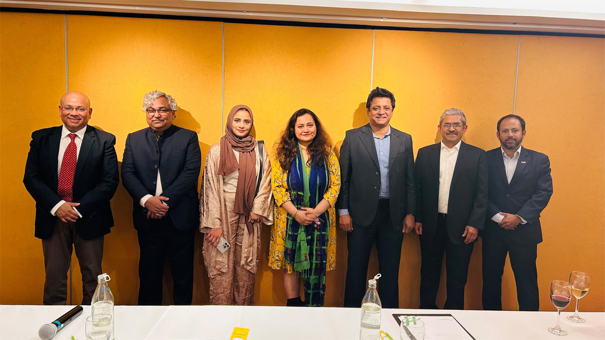 (L-R) Mr. Kalyan Kar, Mr. Kalyan Kar, Co-Founder, Prediqt Business Solutions Private Limited, Mr. Gautam Ray, President, BCC&I & President - Corporate, RPSG Group, Ms. Raisa Mahbub, Vice President, Chittagong Chamber of Commerce & Industry during the discussion session, Ms. Angana Guha Roy Chowdhury, Assistant Director General, The Bengal Chamber, Mr. Indronil Sengupta, Chairman of the Indian Business Chamber, Hanoi, and Chairman of the Vietnam Chapter, ASEAN India Business Council (AIBC), Mr. Ravi Kumar, Member of the Indian Business Chamber in Vietnam (INCHAM), Mr. Subhodip Ghosh, Director General, BCC&I