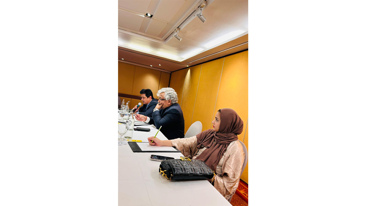 (L-R) Mr. Indronil Sengupta, Chairman of the Indian Business Chamber, Hanoi, and Chairman of the Vietnam Chapter, ASEAN-India Business Council (AIBC), Mr. Gautam Ray, President, BCC&I & President - Corporate, RPSG Group, Ms. Raisa Mahbub, Vice President, Chittagong Chamber of Commerce & Industry during the discussion session.